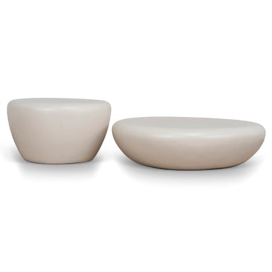 Showcasing Kanoma Nested Coffee Table - Ivory Beige CF12102-NY Coffee Table by Calibre Furniturs