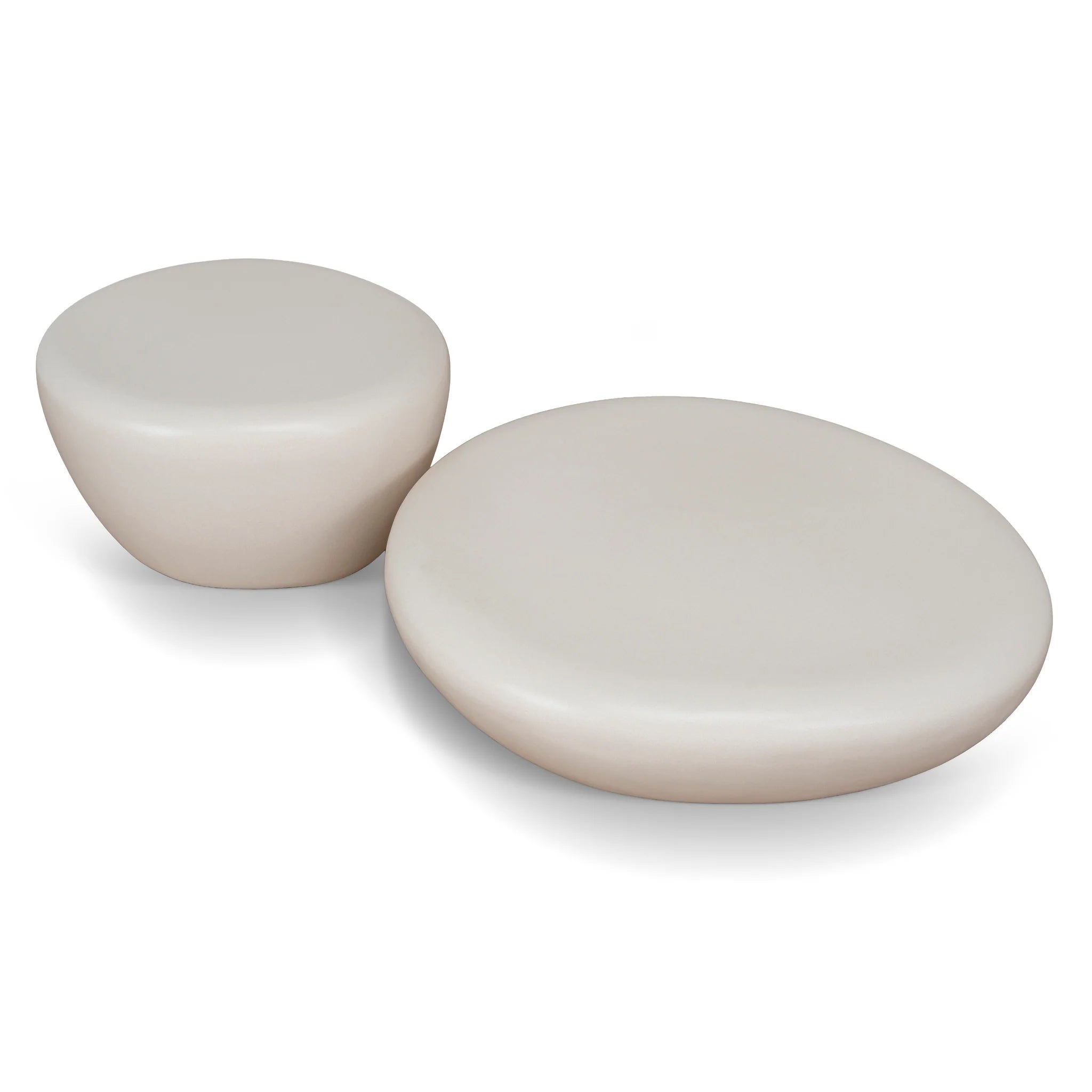 Showcasing Kanoma Nested Coffee Table - Ivory Beige CF12102-NY Coffee Table by Calibre Furniturs