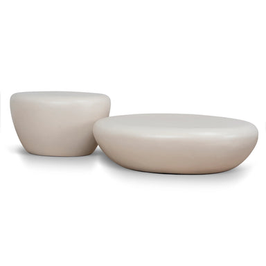 Showcasing Kanoma Nested Coffee Table - Ivory Beige CF12102-NY Coffee Table by Calibre Furniturs