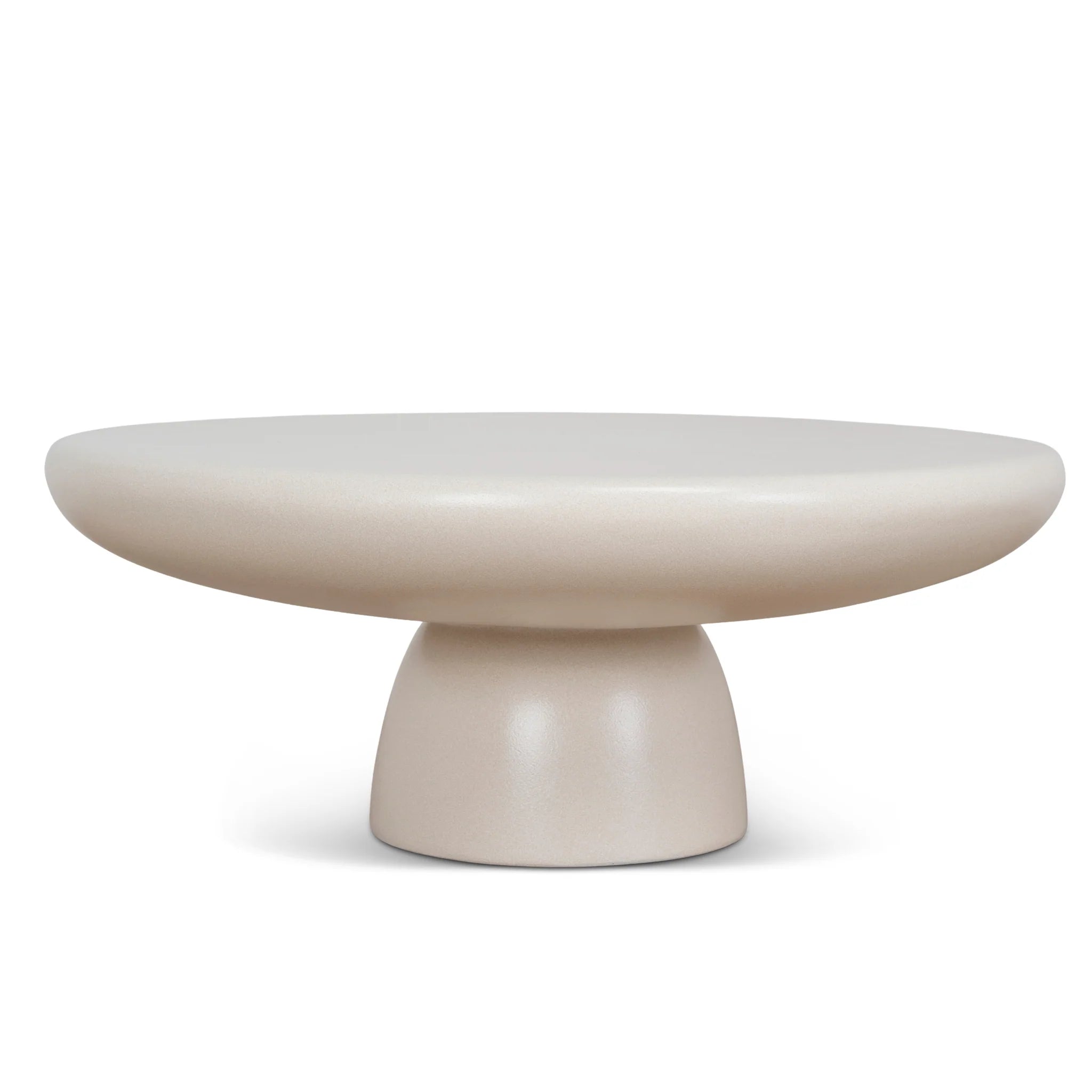 Showcasing Ritama 80cm Round Coffee Table - Ivory Beige CF12104-NY Coffee Table by Calibre Furniturs