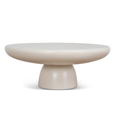 Showcasing Ritama 80cm Round Coffee Table - Ivory Beige CF12104-NY Coffee Table by Calibre Furniturs