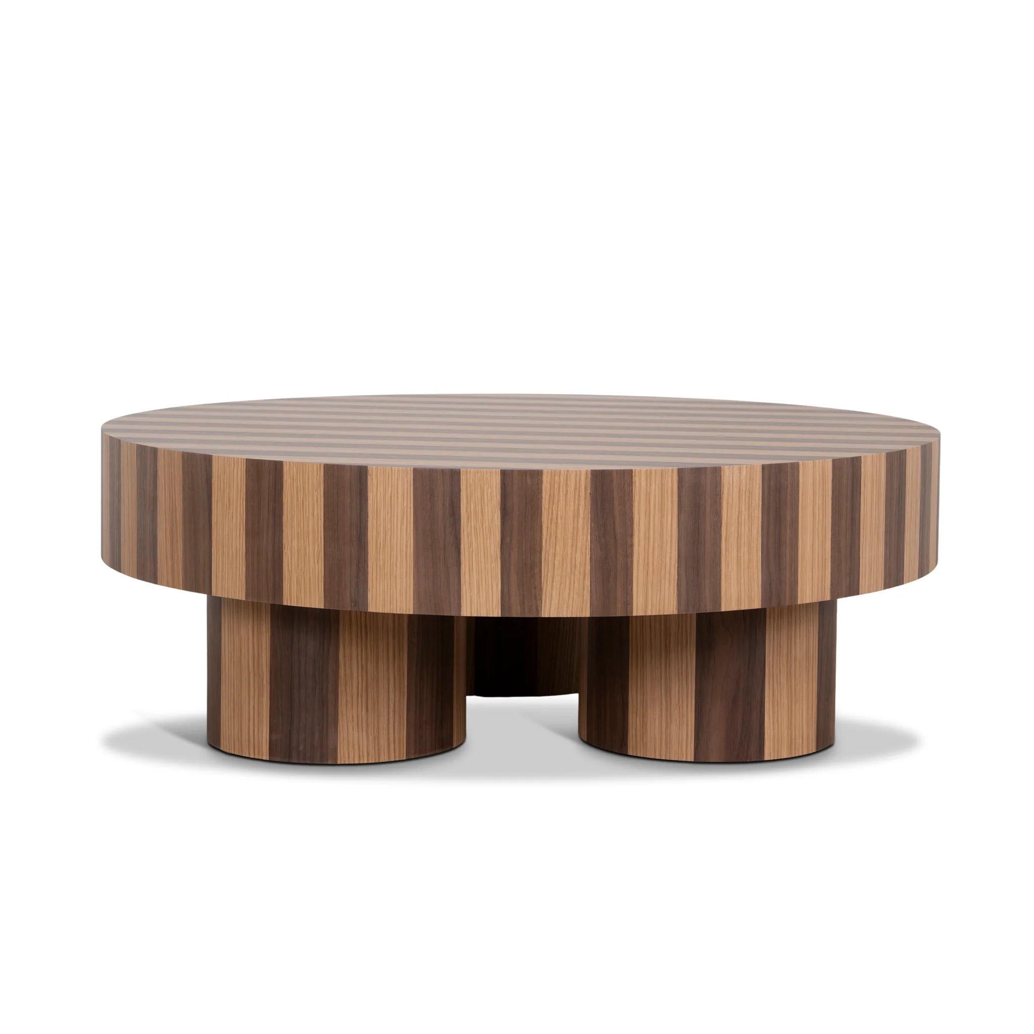 Showcasing Polora 1m Round Coffee Table - Two Tone Natural CF12116-CN Coffee Table by Calibre Furniturs