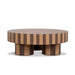 Showcasing Polora 1m Round Coffee Table - Two Tone Natural CF12116-CN Coffee Table by Calibre Furniturs