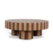 Showcasing Polora 1m Round Coffee Table - Two Tone Natural CF12116-CN Coffee Table by Calibre Furniturs