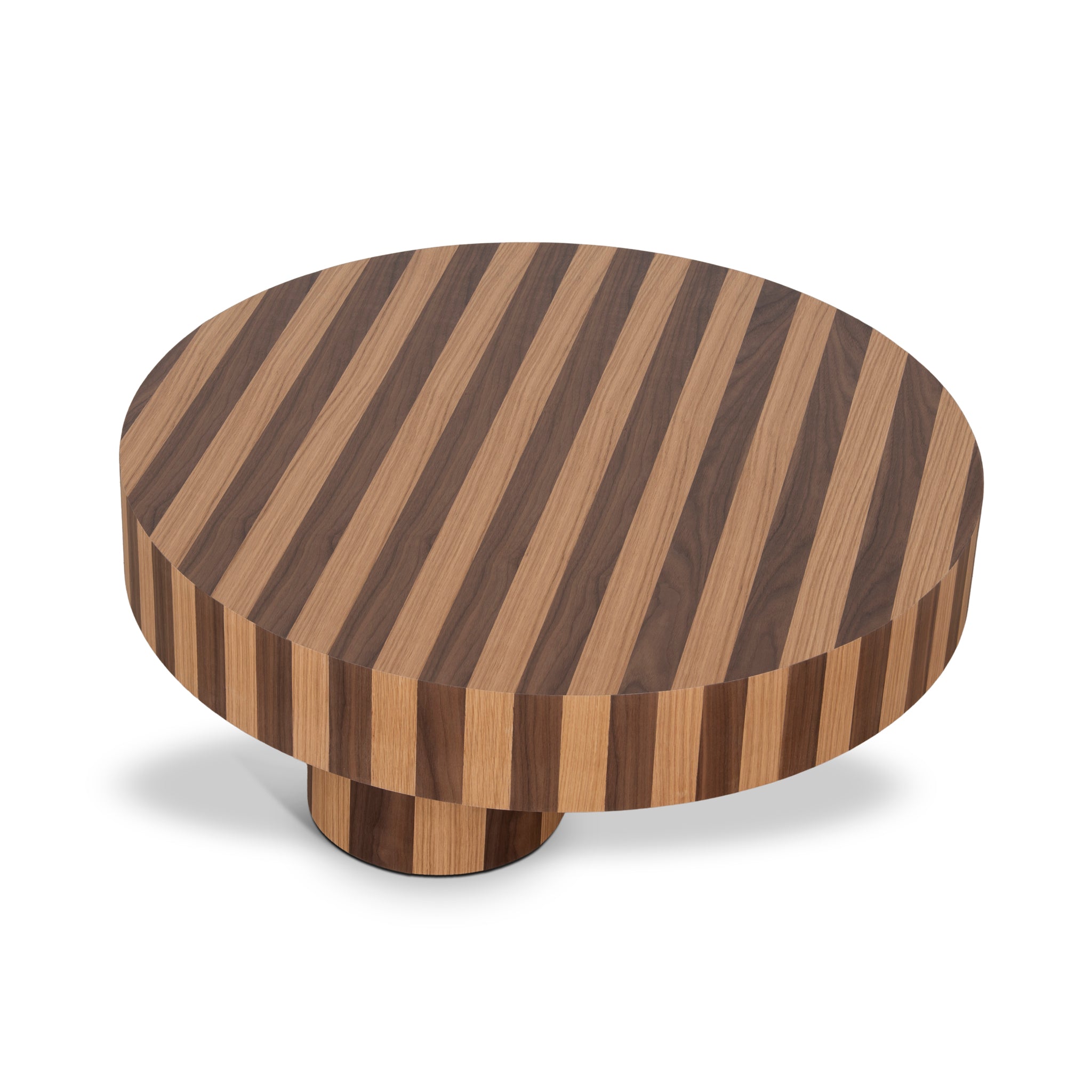 1m Round Coffee Table - Two Tone Natural