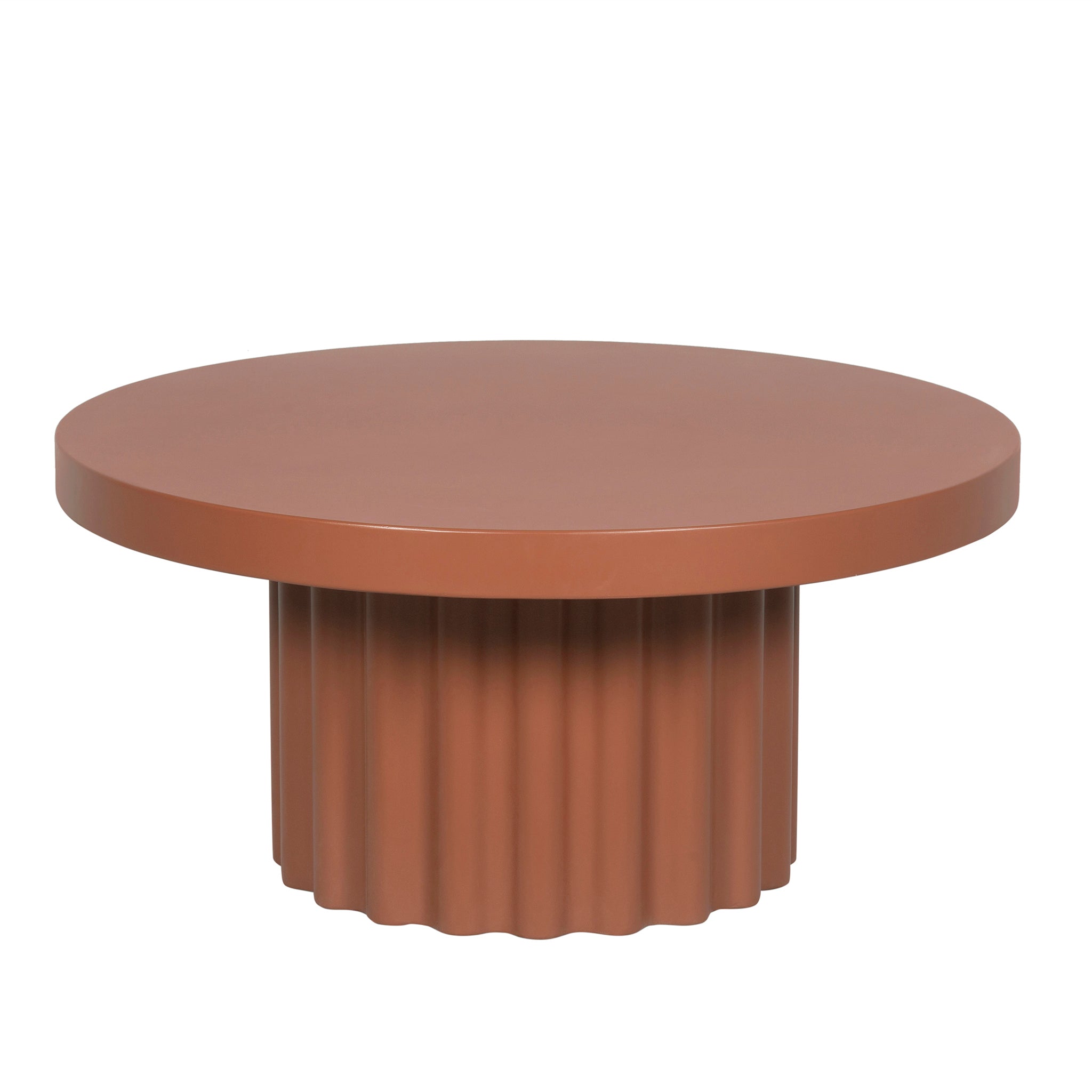 90cm Concrete Coffee Table - Terracotta