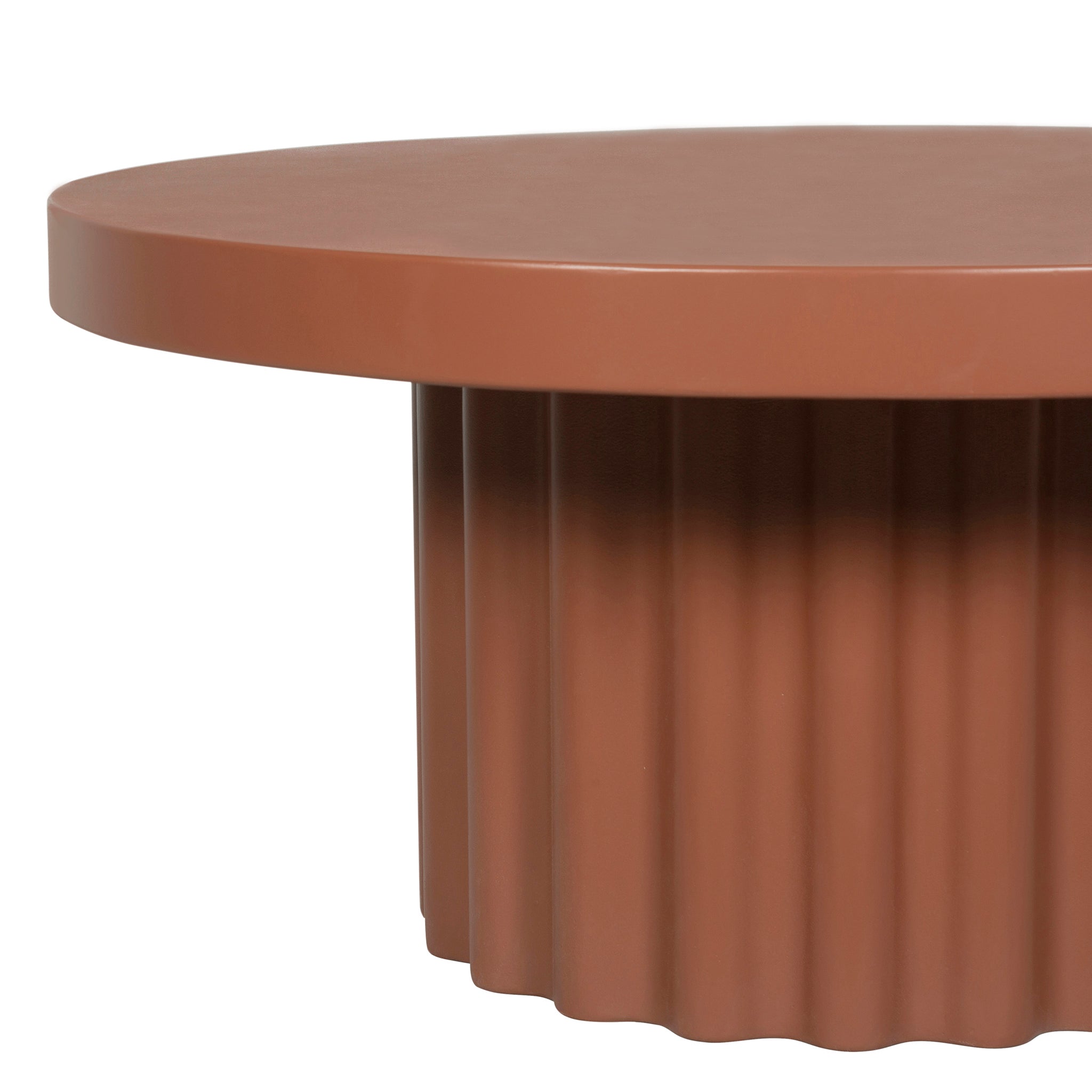 90cm Concrete Coffee Table - Terracotta