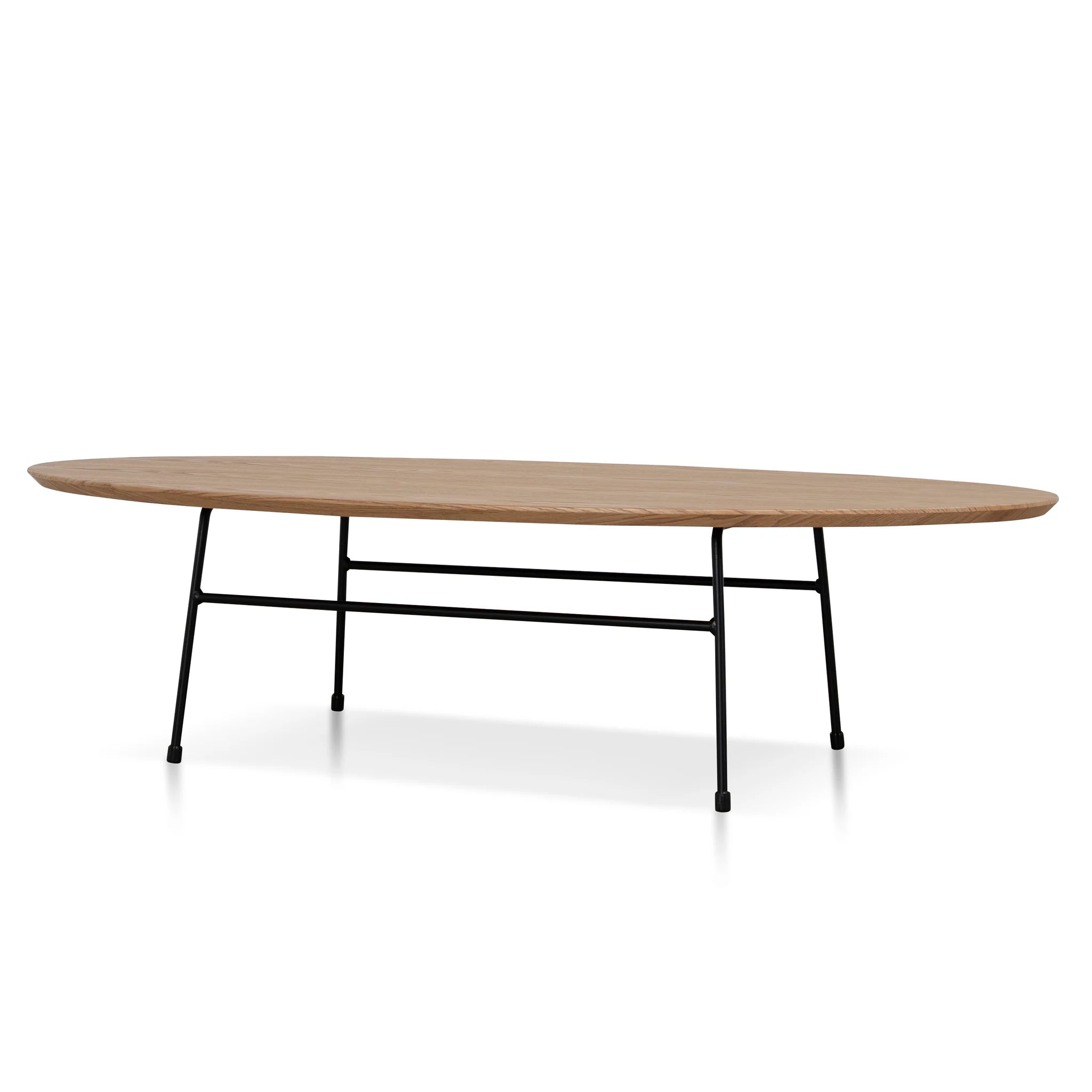 Showcasing Lomora 117.5cm Coffee Table - Natural Ash Veneer - Black Legs CF12394-SD Coffee Table by Calibre Furniturs