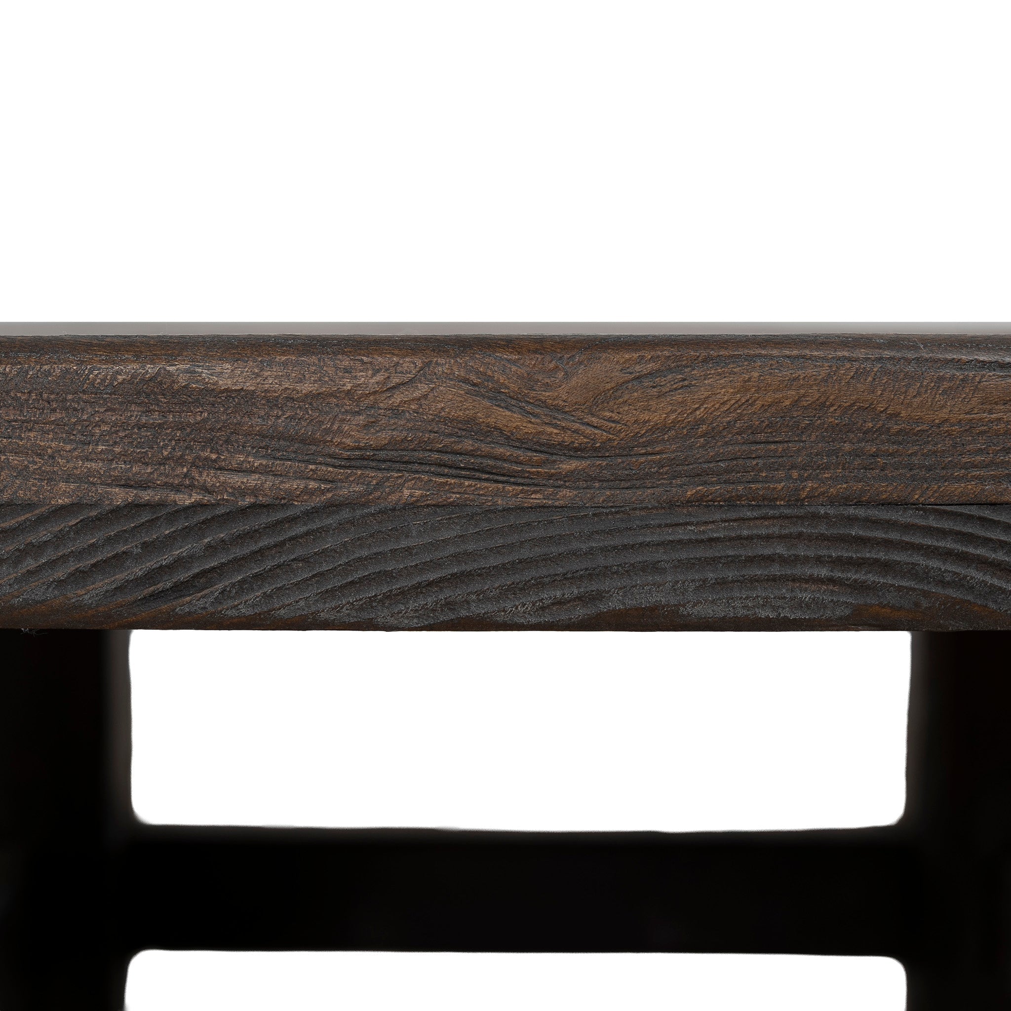 100cm Elm Round Coffee Table - Dark Brown