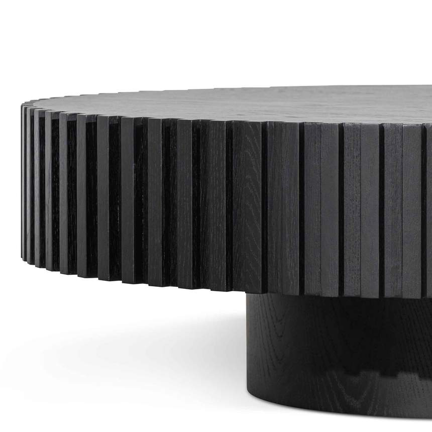 Panenara Oak Round Coffee Table - Black