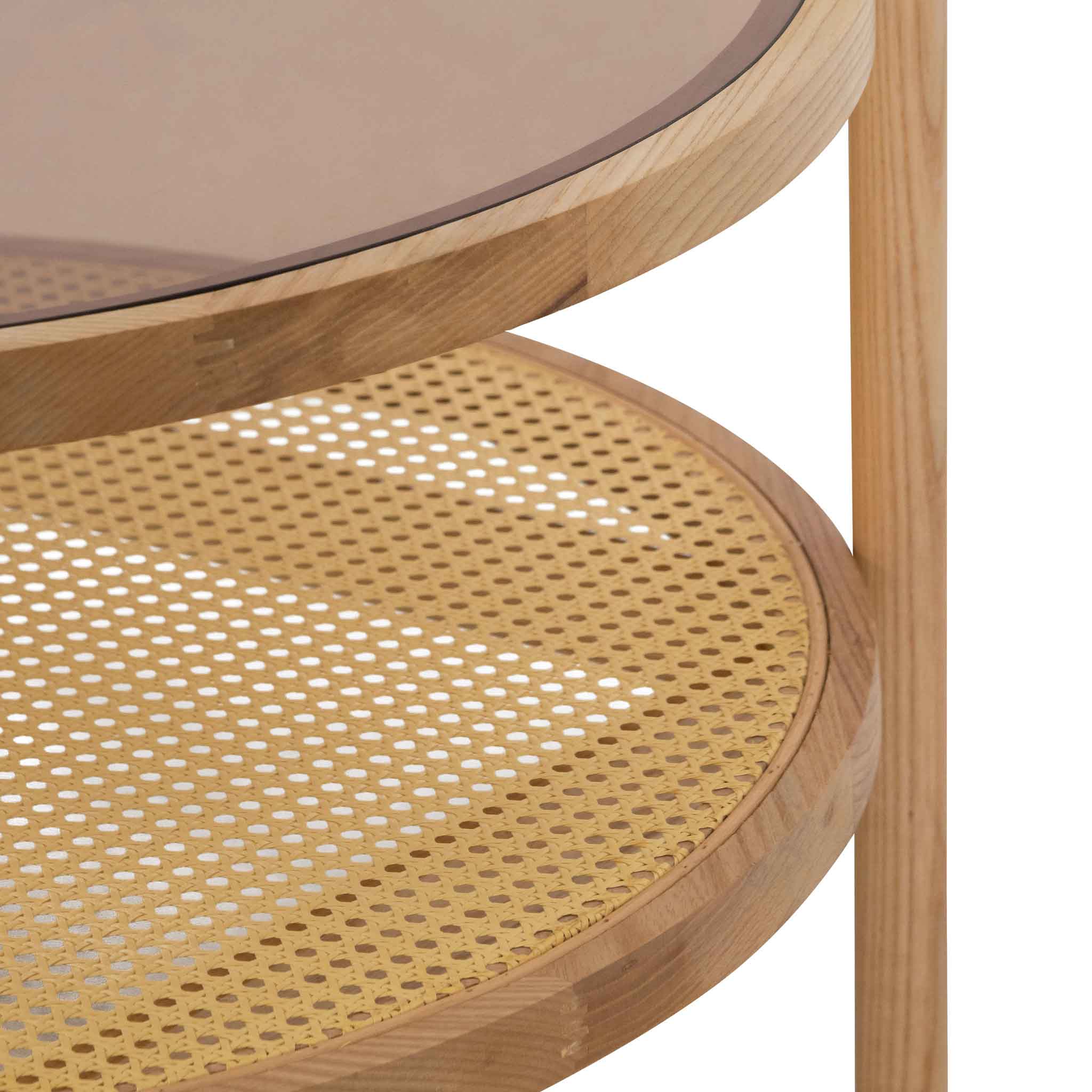 CCF6737-IG Glass Top Coffee Table - Natural - Last one