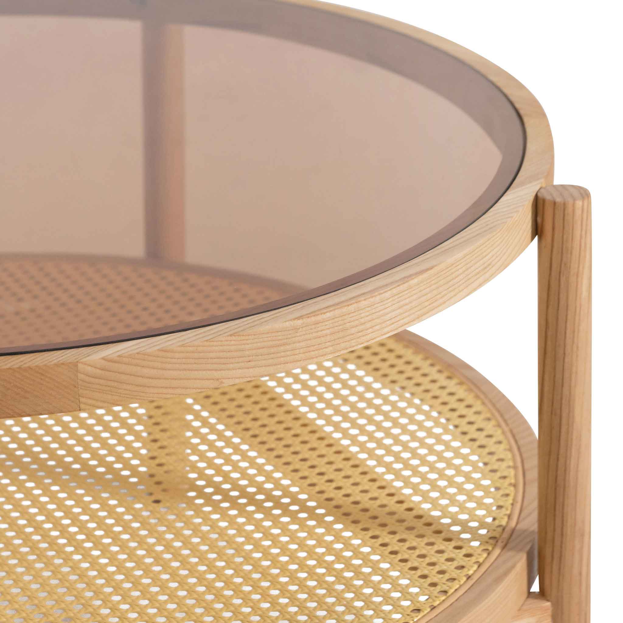 CCF6737-IG Glass Top Coffee Table - Natural - Last one