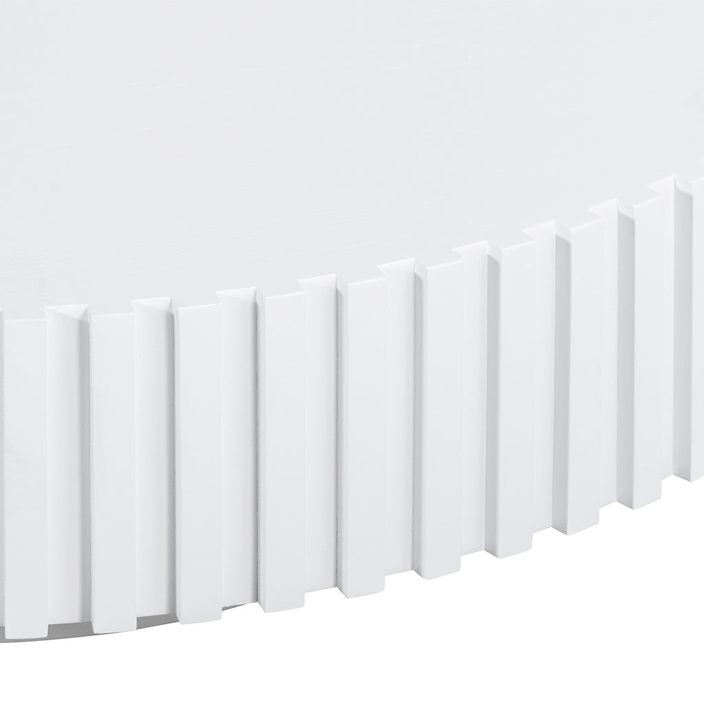 CCF6776-CN Oak Round Coffee Table - White