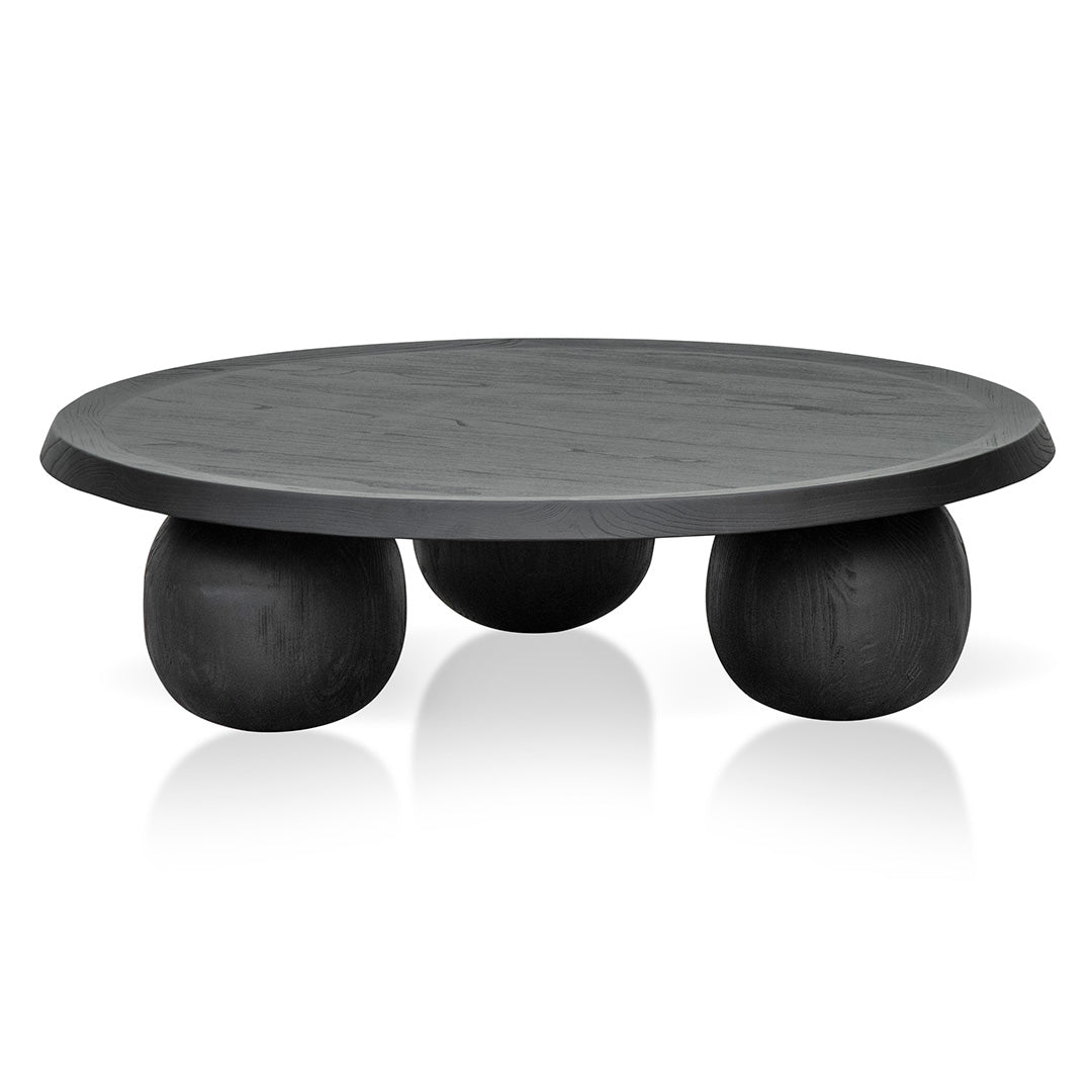 100cm Elm Ball Coffee Table - Full Black - image 2