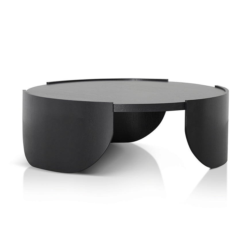 1.1m Round Coffee Table - Black