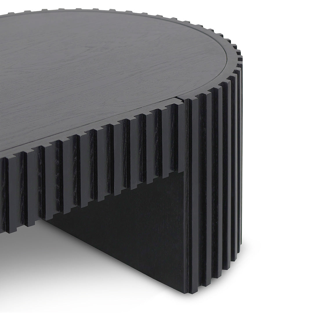 CCF8489-CN 1.3m Oval Coffee Table - Full Black Oak