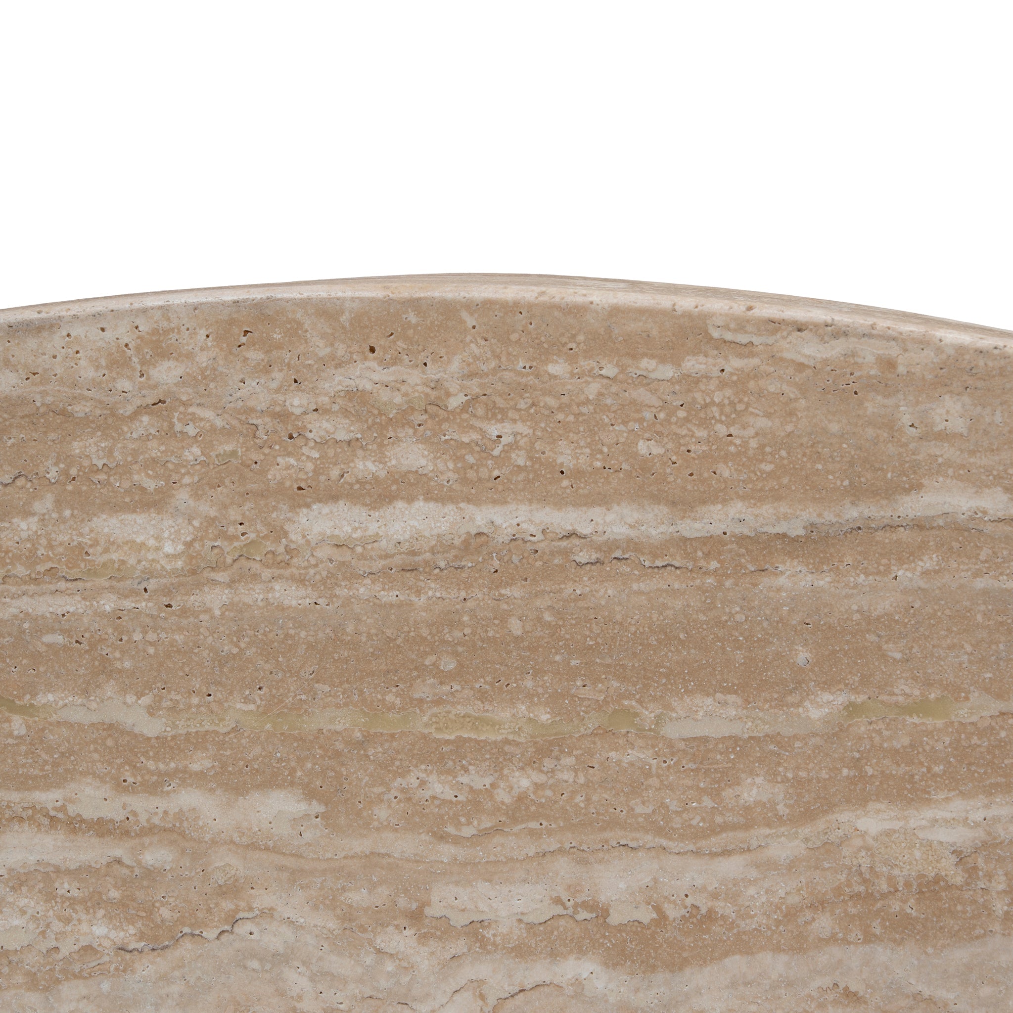 Travertine Marble 100cm Round Coffee Table - Light Natural Elm - image 10