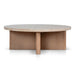 Travertine Marble 100cm Round Coffee Table - Light Natural Elm - image 3