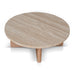Travertine Marble 100cm Round Coffee Table - Light Natural Elm - image 4
