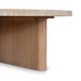 Travertine Marble 100cm Round Coffee Table - Light Natural Elm - image 5