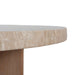 Travertine Marble 100cm Round Coffee Table - Light Natural Elm - image 7
