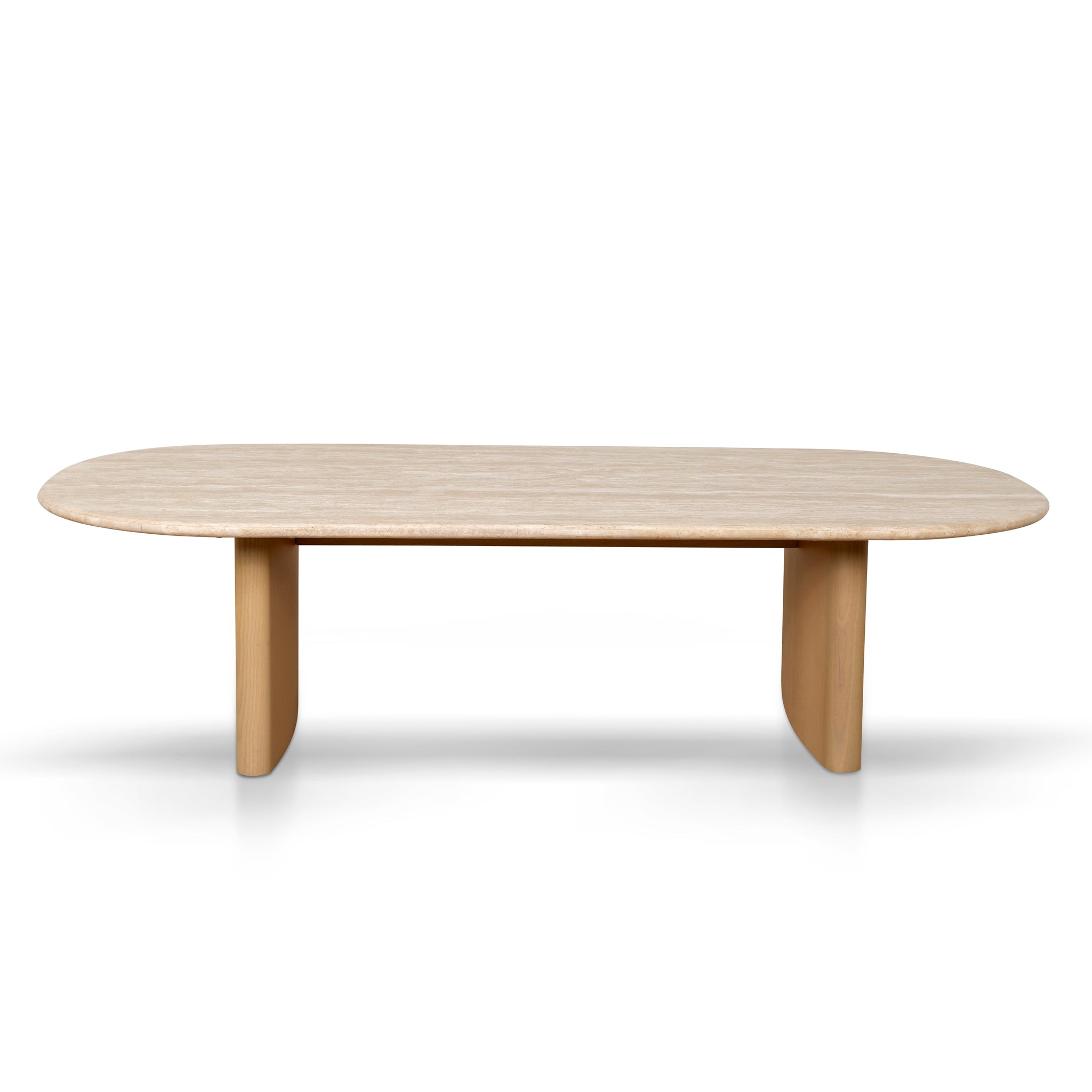1.5m Travertine Top Coffee Table - Creme Ash