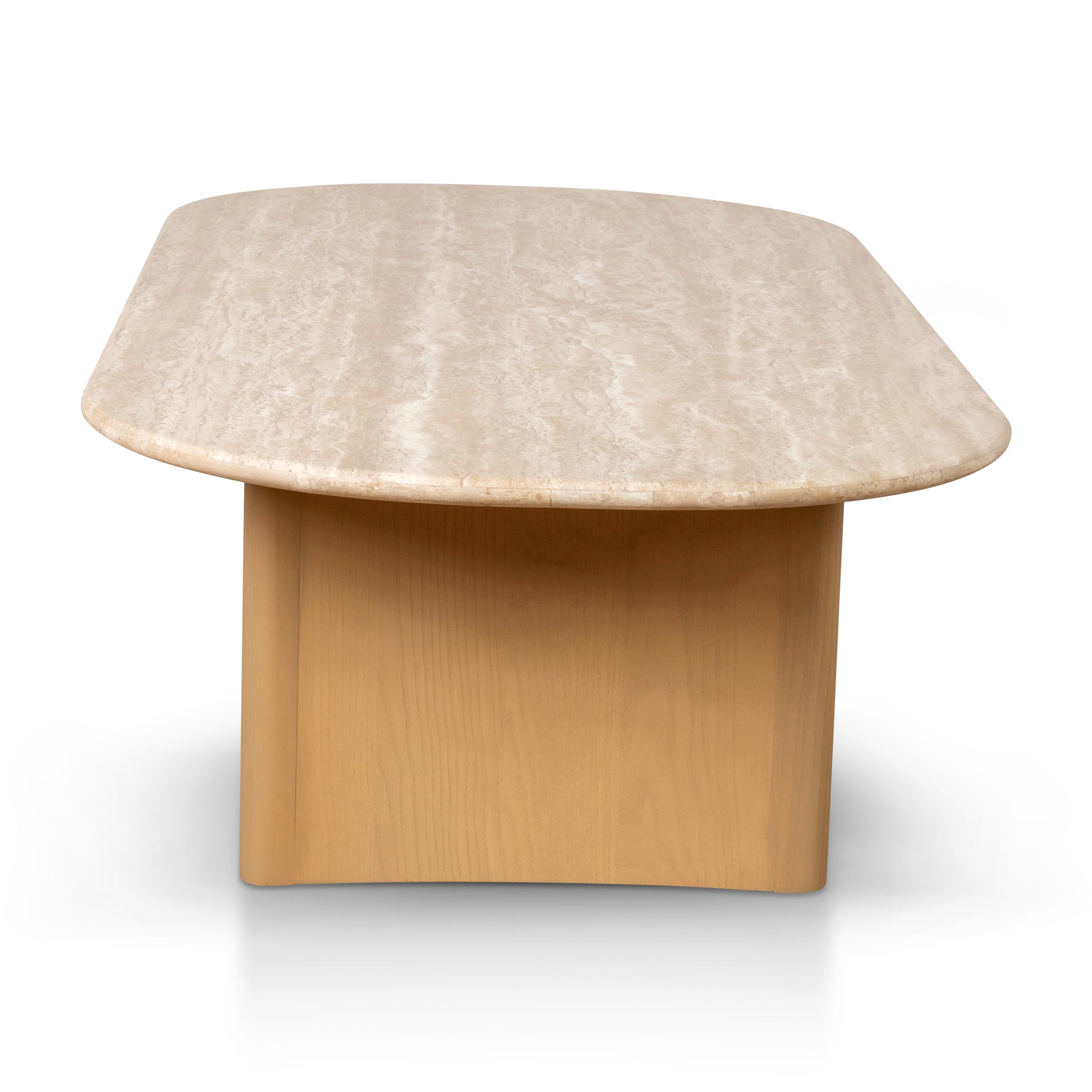 1.5m Travertine Top Coffee Table - Creme Ash