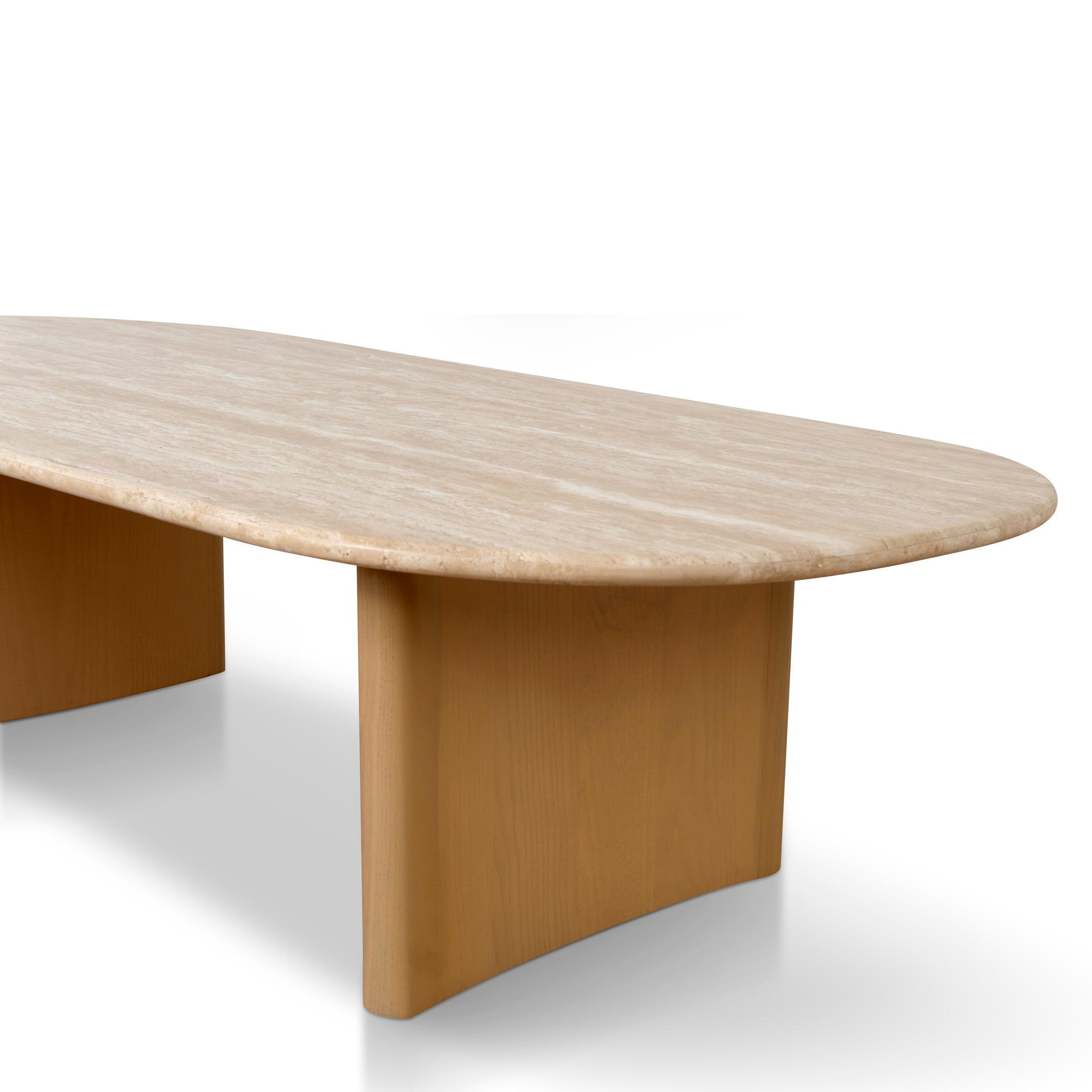 1.5m Travertine Top Coffee Table - Creme Ash