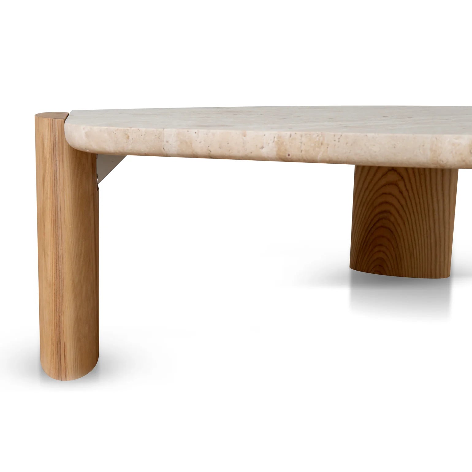 100cm Travertine Coffee Table - Walnut