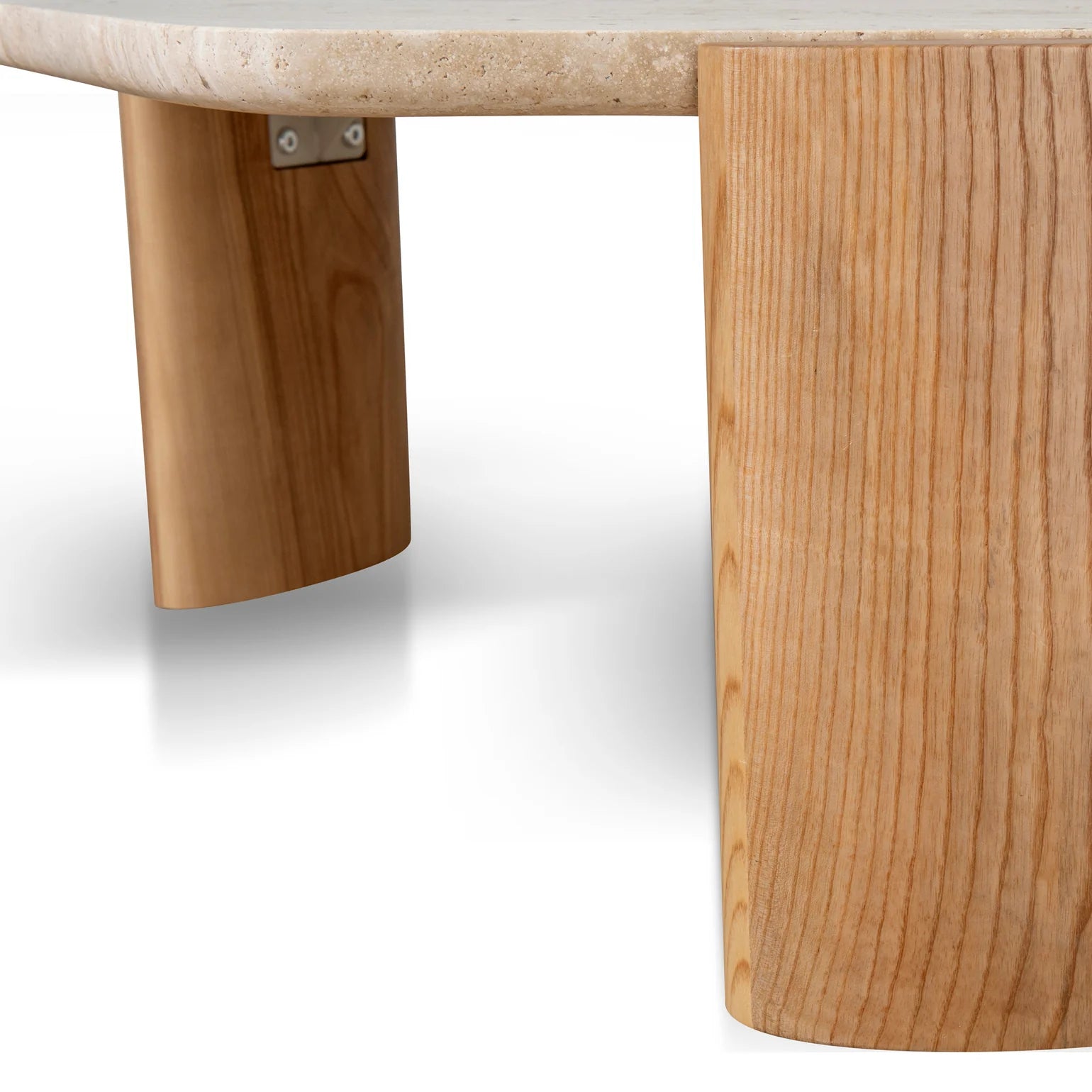 100cm Travertine Coffee Table - Walnut
