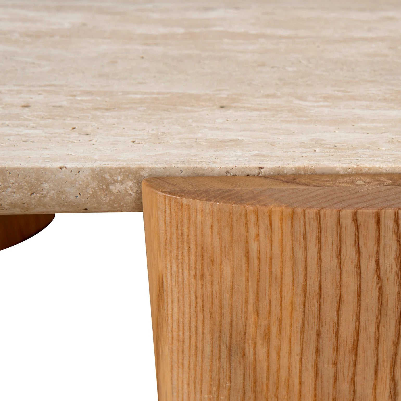 100cm Travertine Coffee Table - Walnut