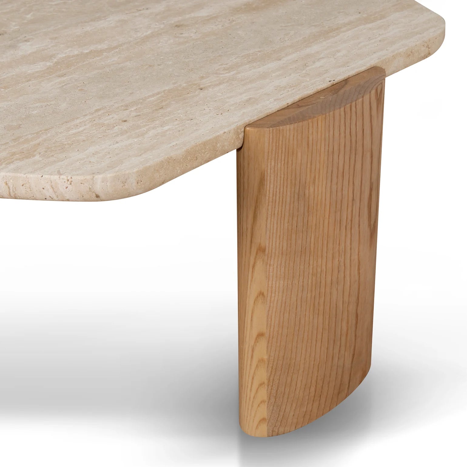 100cm Travertine Coffee Table - Walnut