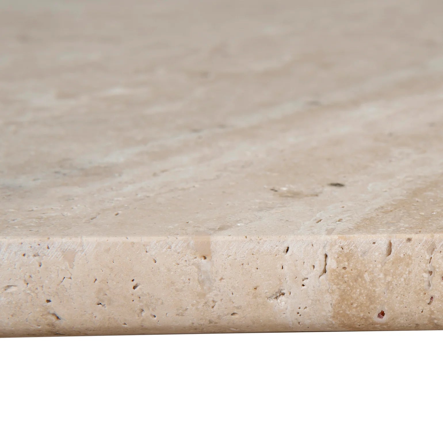 100cm Travertine Coffee Table - Walnut