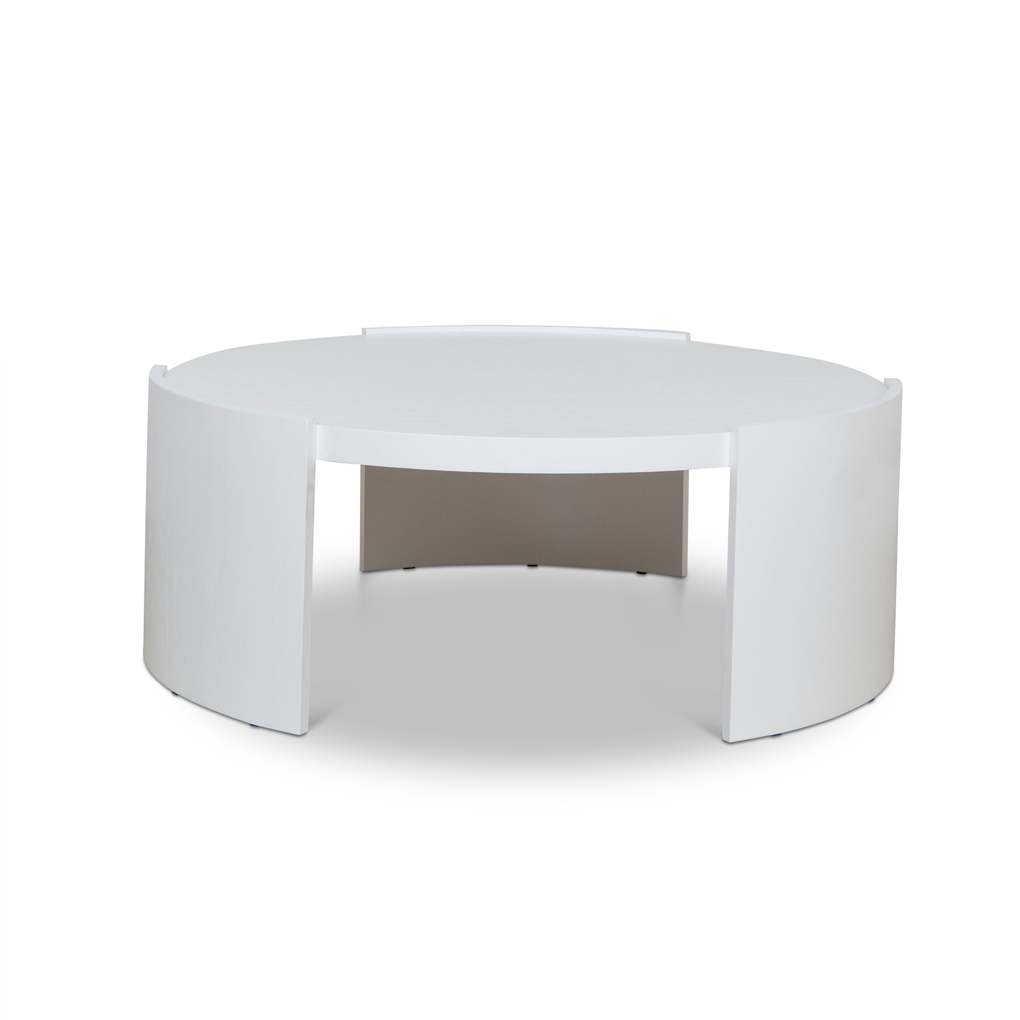 100cm Wooden Round Coffee Table - White
