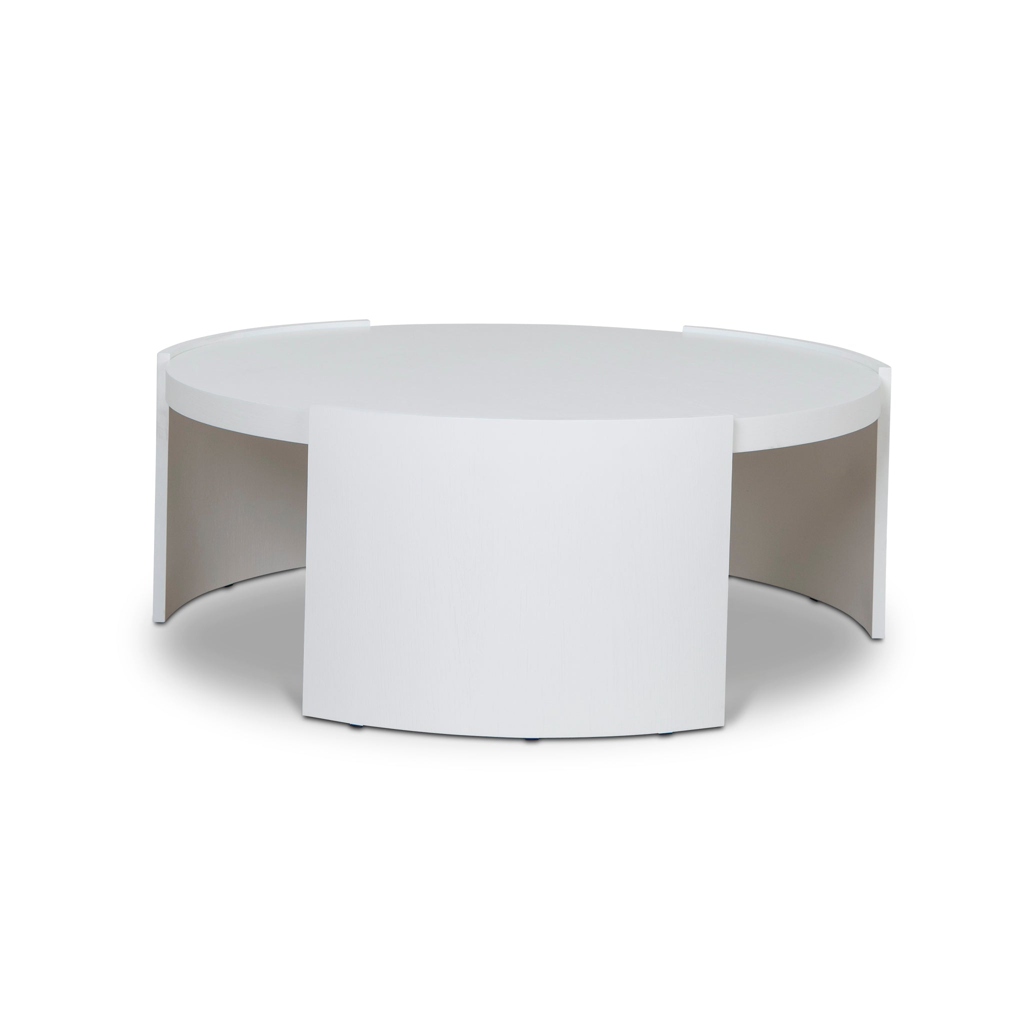 100cm Wooden Round Coffee Table - White - image 2