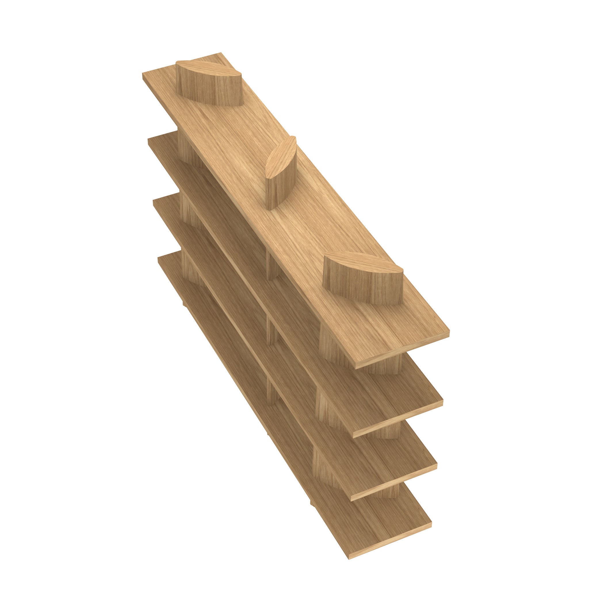 CDT12797-CN 2.4m Bookshelf - Natural Oak