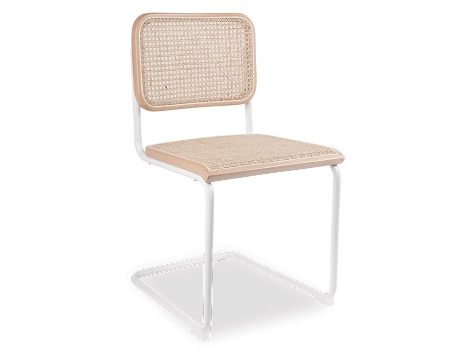 Calibre Chair - White Frame with Natural Cane