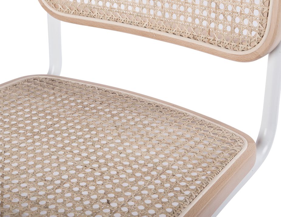 Calibre Chair - White Frame with Natural Cane