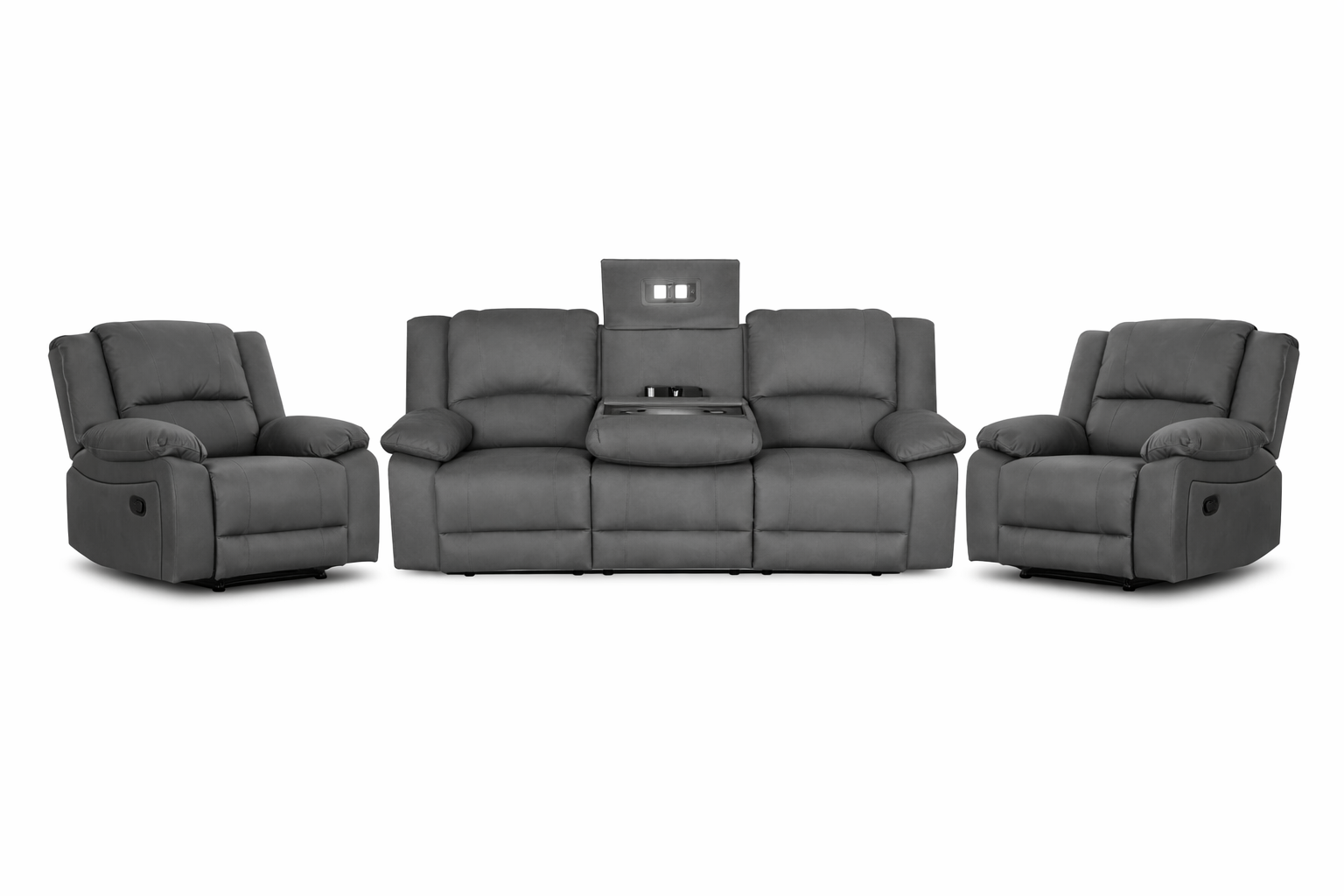 Captain 3err+1err+1err Latte Rhinohide 4 Electric Recliners