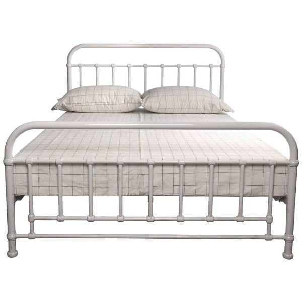 Corringle Queen Metal Bed - White