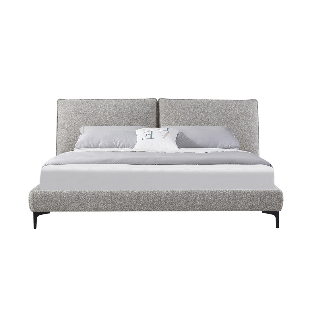 Fabric King Bed Frame - Olive Brown Boucle - image 4