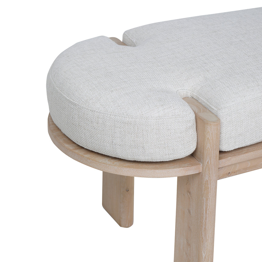 1.6m Light Natural Elm Bench - Natural Linen