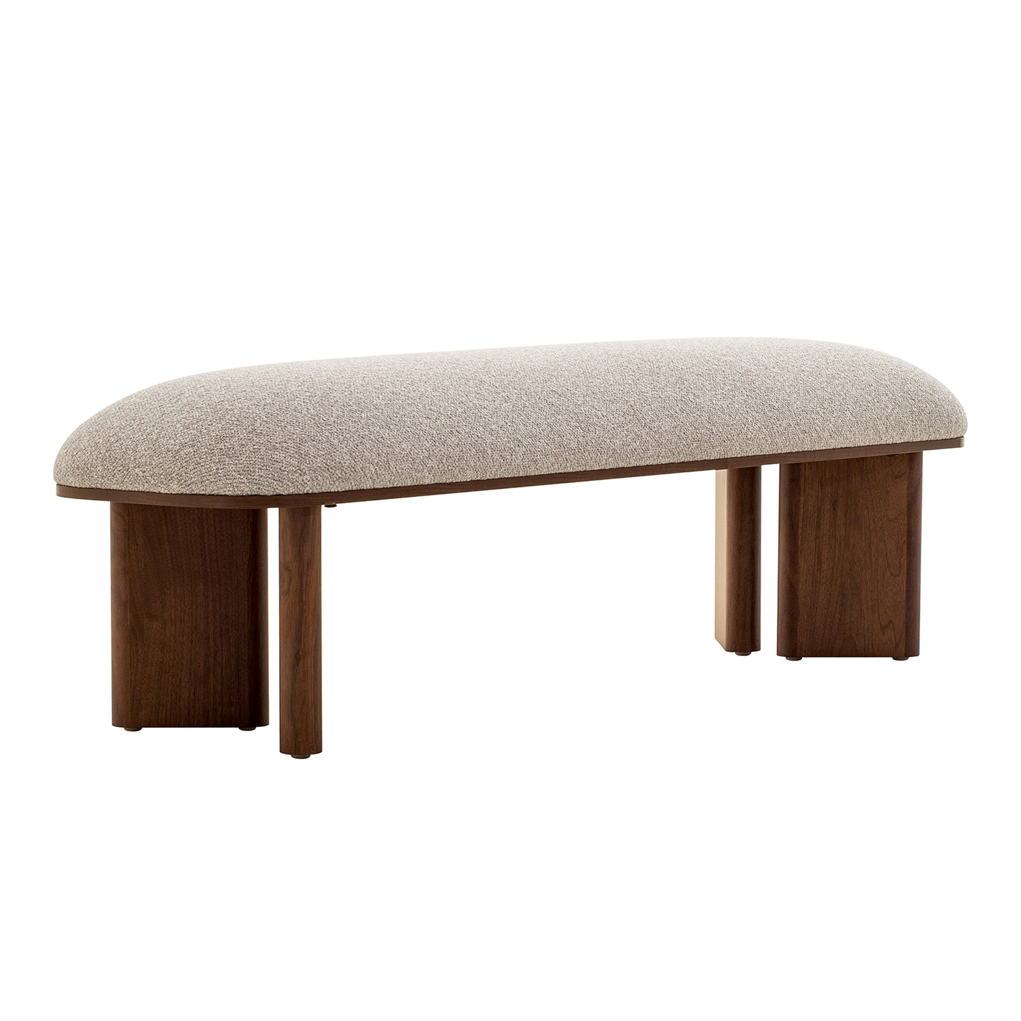 CDB10240-IG 1.5m Walnut Bench - Clay Grey