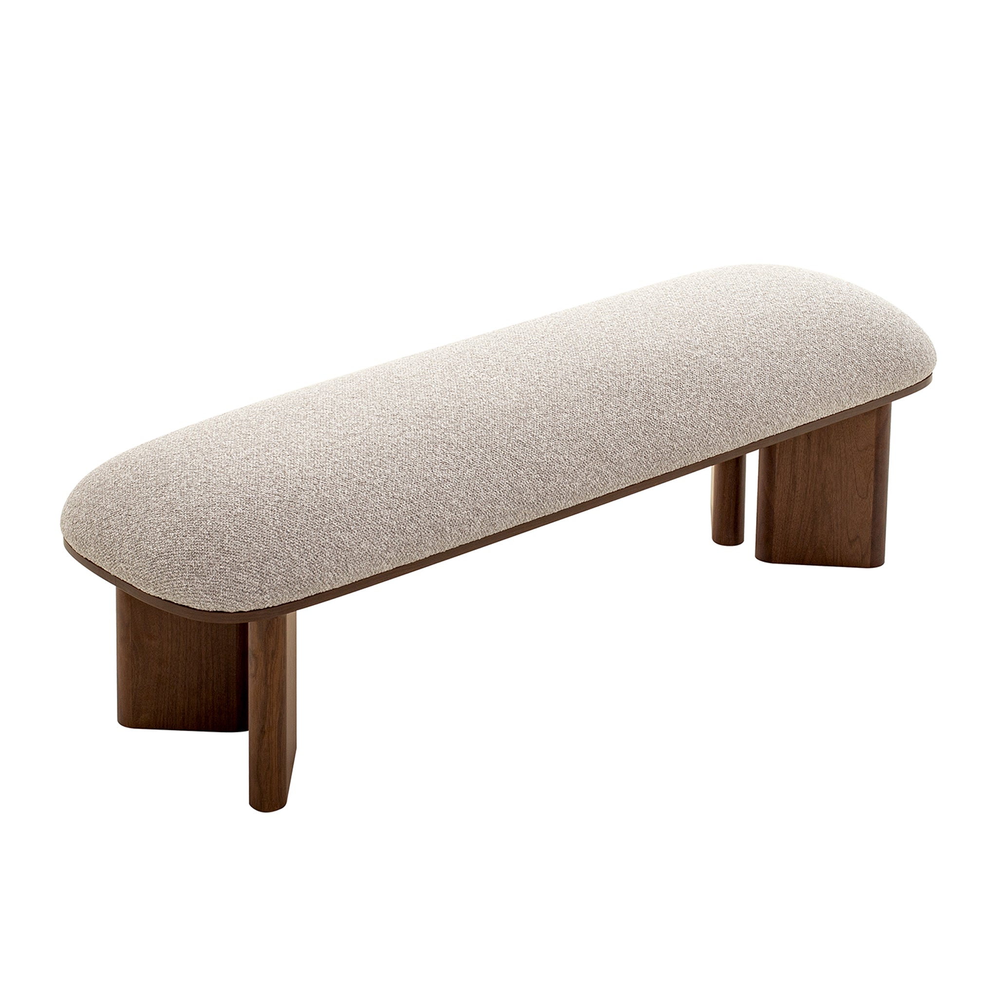CDB10240-IG 1.5m Walnut Bench - Clay Grey