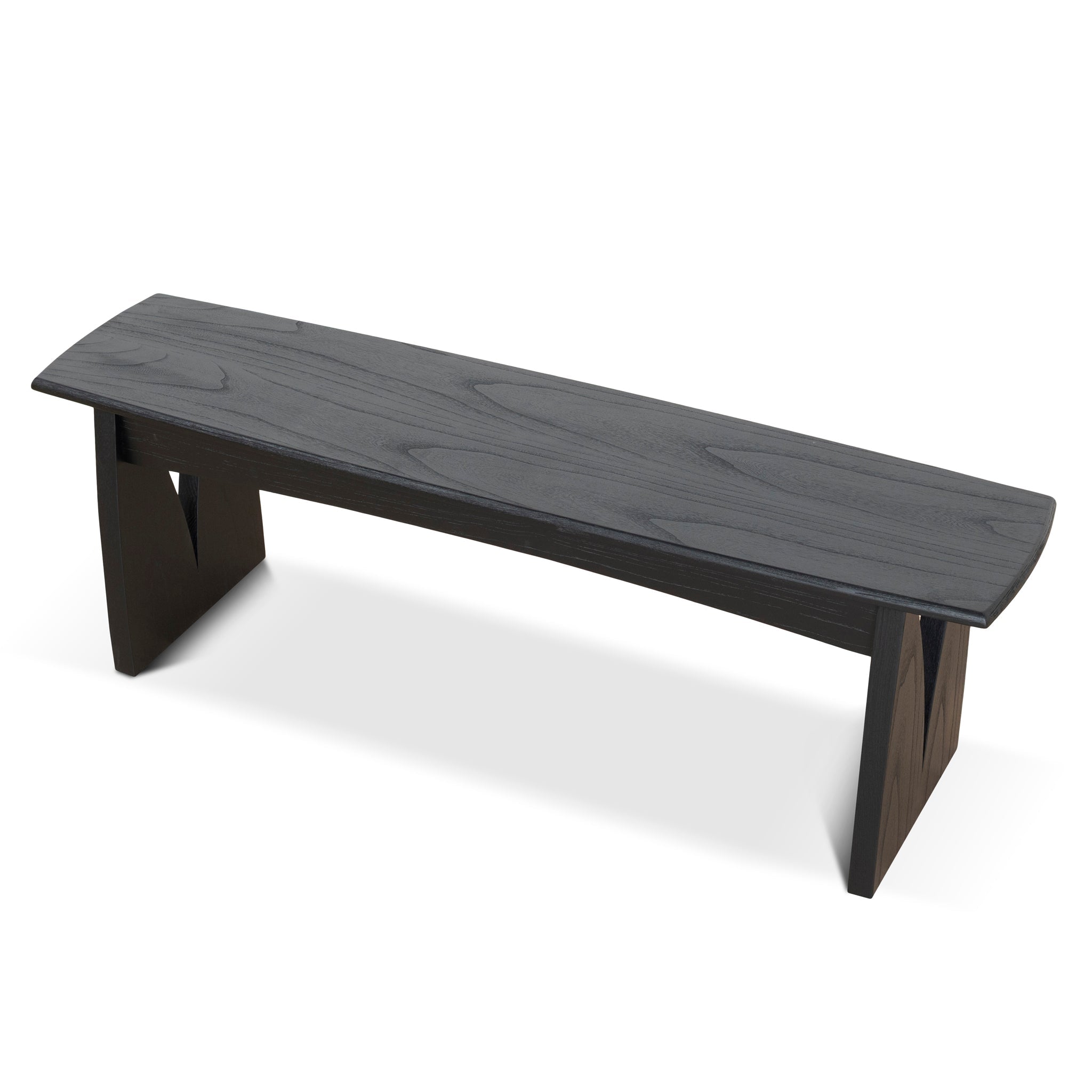 1.4m Elm Dining Bench - Full Black - image 3
