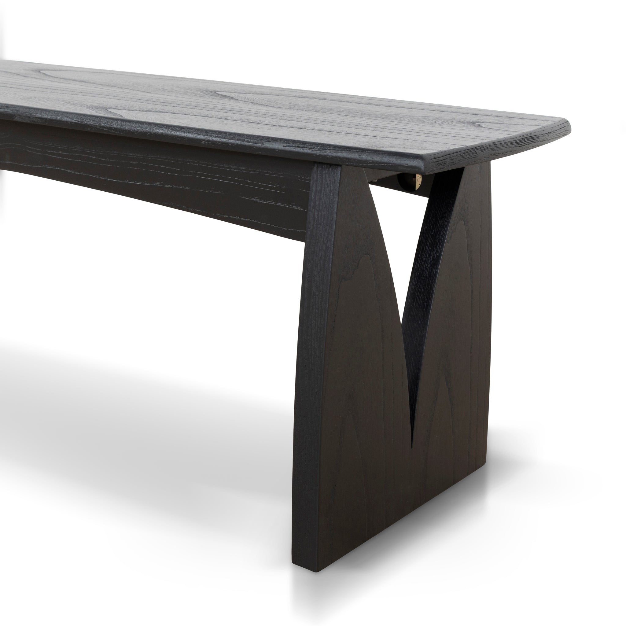 1.4m Elm Dining Bench - Full Black - image 5