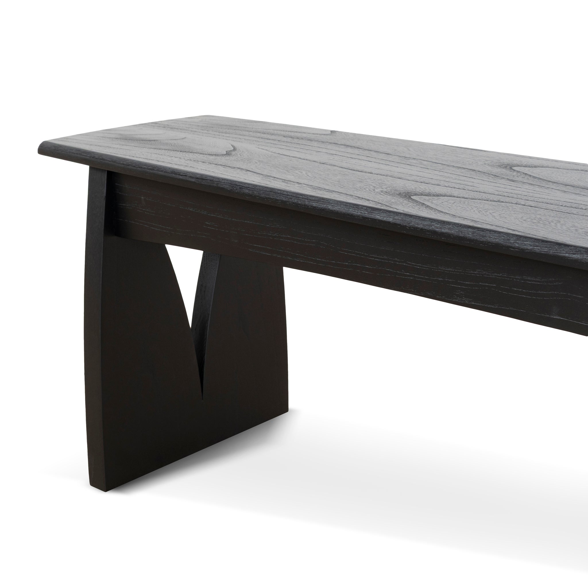 1.4m Elm Dining Bench - Full Black - image 6