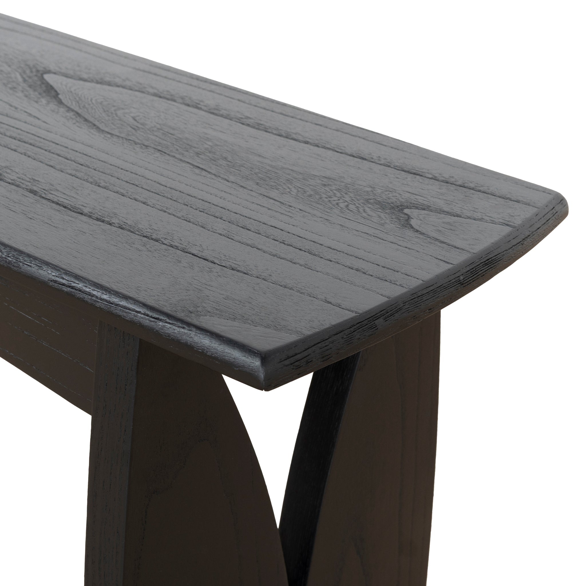 1.4m Elm Dining Bench - Full Black - image 8