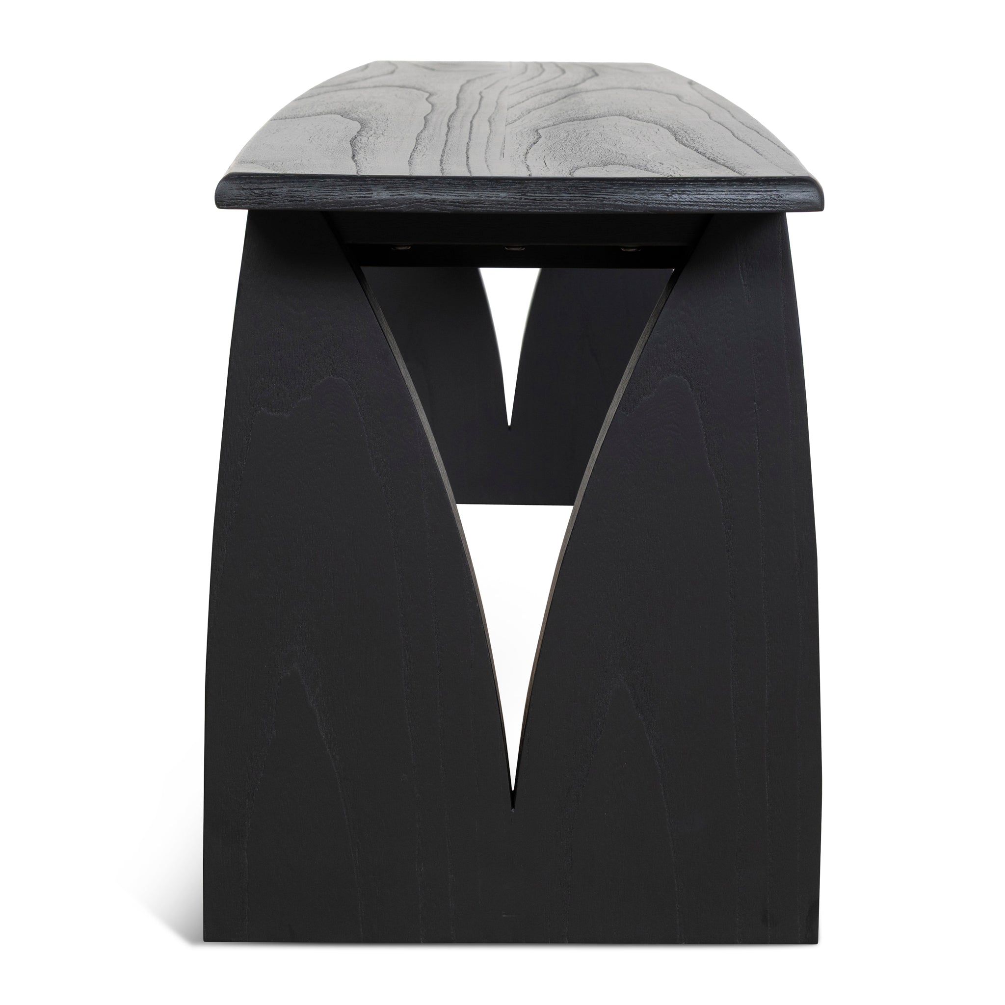 1.4m Elm Dining Bench - Full Black - image 4