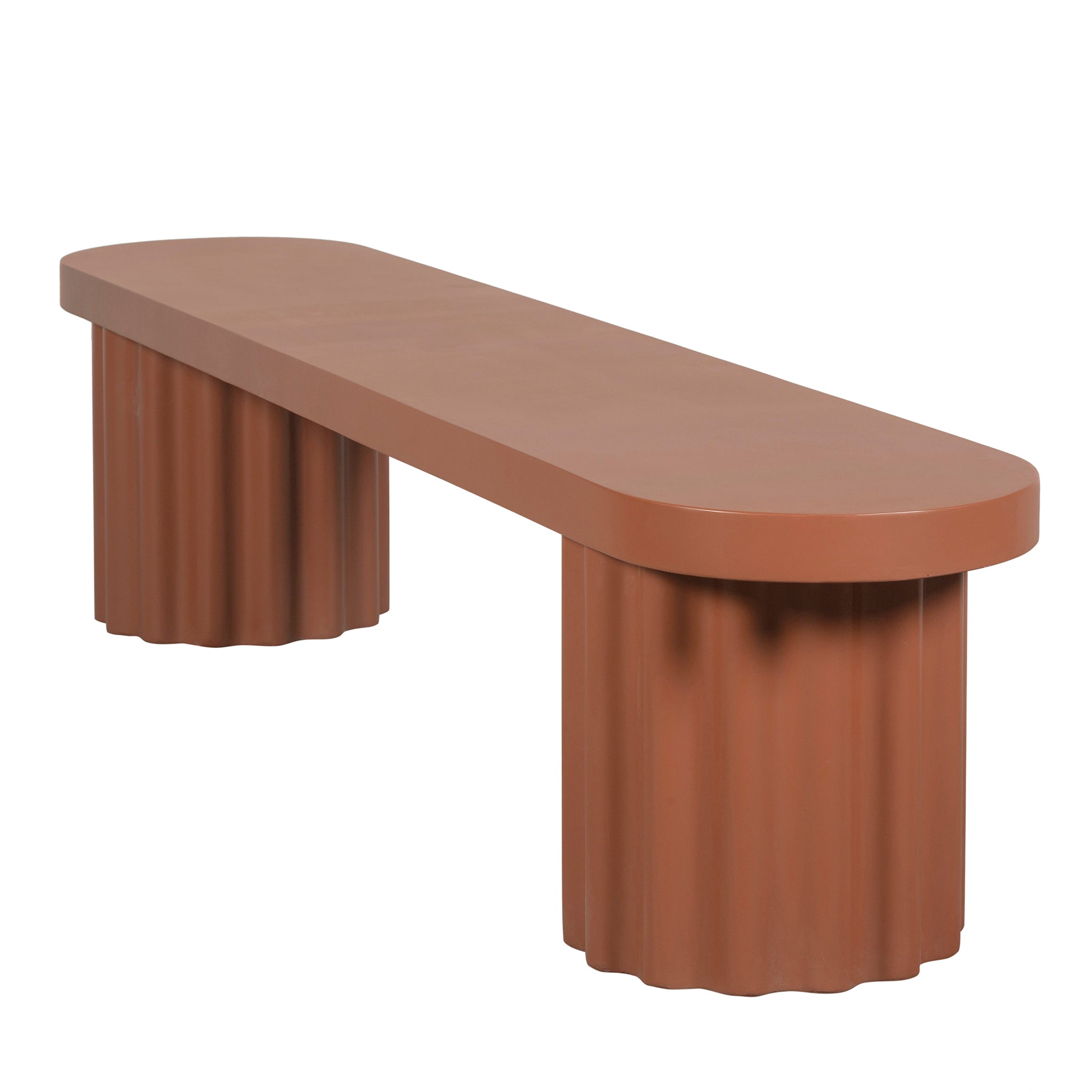 2.1m Concrete Bench - Terracotta
